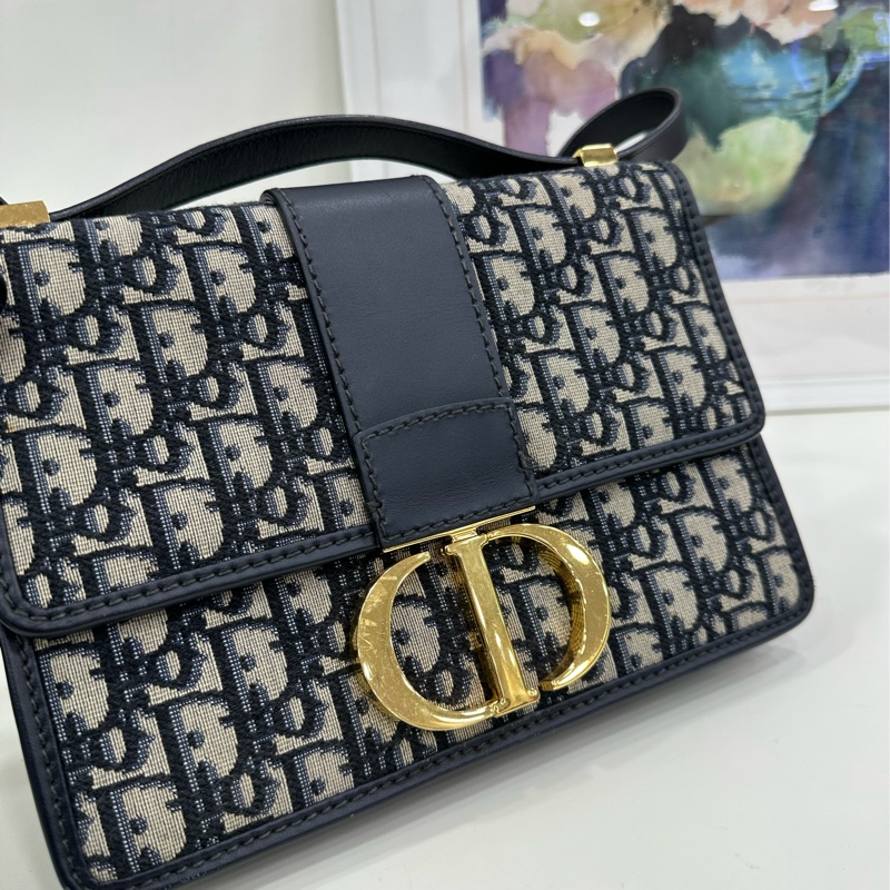 Dior迪奧！老花蒙田30中皮肩帶款，19年標 可單肩斜挎，尺寸約24×8×17cm-6