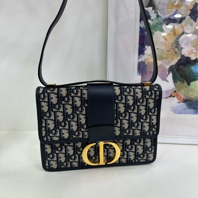 Dior迪奧！老花蒙田30中皮肩帶款，19年標 可單肩斜挎，尺寸約24×8×17cm-7