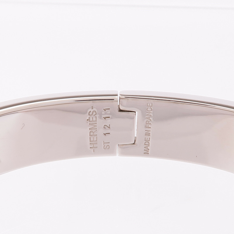 HERMES 金屬/琺瑯Clic H手鐲Rose Sakura-7