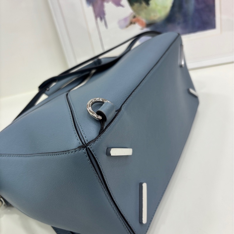 LOEWE羅意威Puzzle霧霾藍幾何包,中型尺寸29x12x19-5