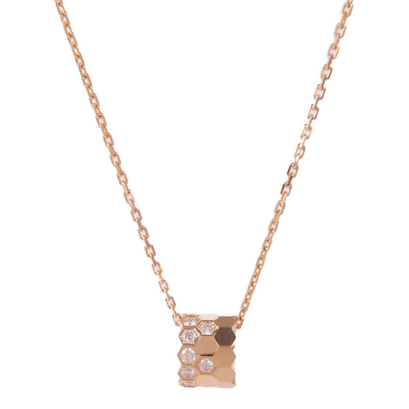 Chaumet 18K玫瑰金Bee de Chaumet鑽石項鍊-0