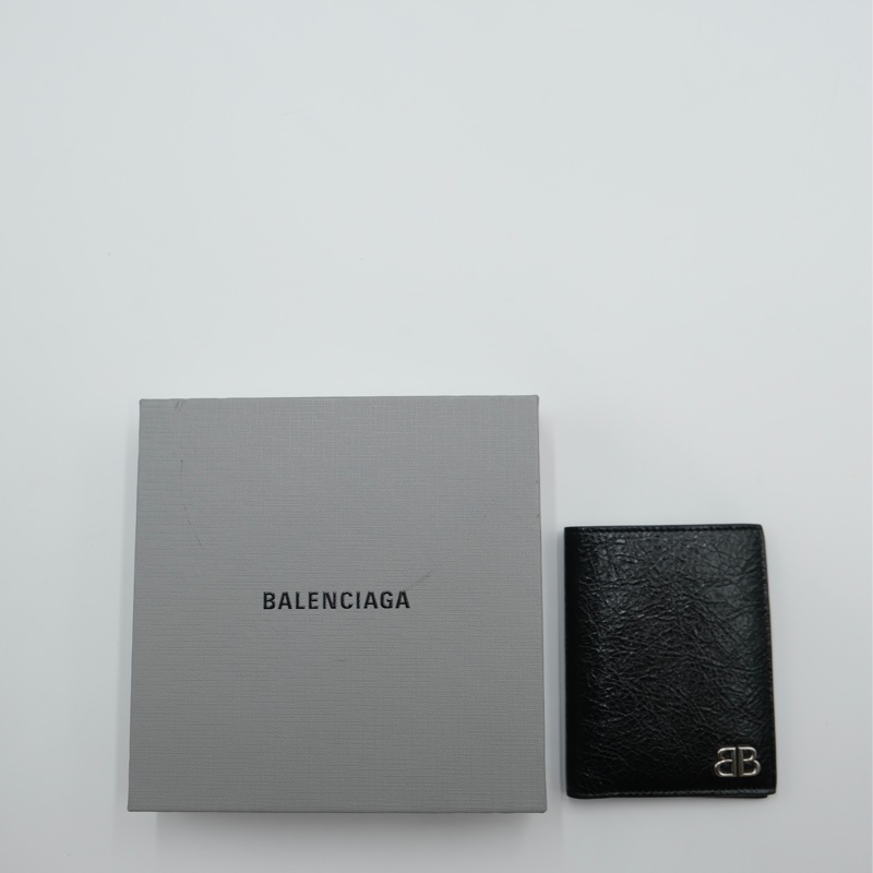 （售出）BALENCIAGA Monaco BB Logo 直式對開短夾-10