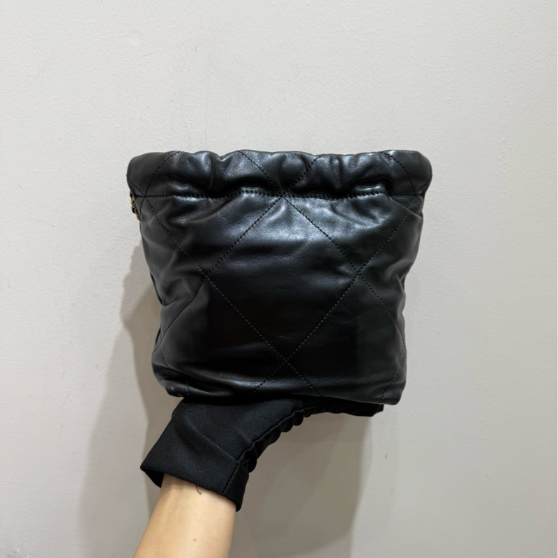 Chanel 香奈兒 22bag mini 黑色金扣 小垃圾袋 購物袋單肩斜挎包-2