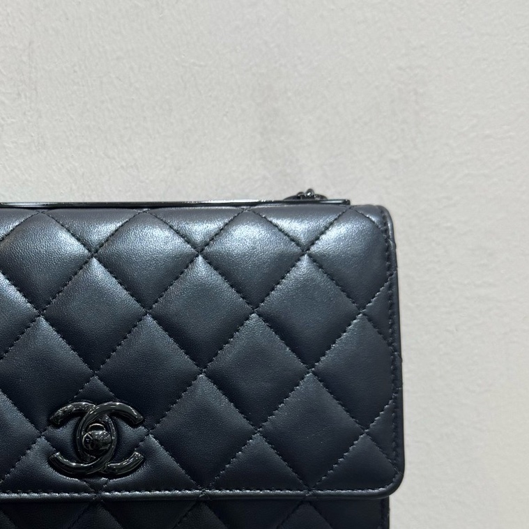 Chanel 香奈兒 so black trendy cc woc鏈條單肩斜挎包-7