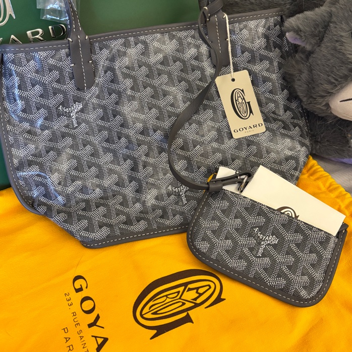 Goyard Anjou Mini Tote 灰色全新-7