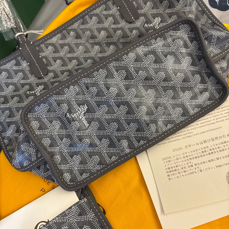 Goyard Anjou Mini Tote 灰色全新-8