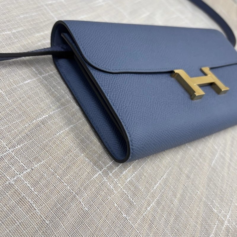 HERMES 保加利亞藍康康長款錢包21*12*3 98新配件塵袋-2