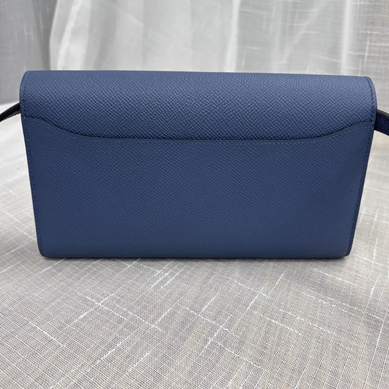 HERMES 保加利亞藍康康長款錢包21*12*3 98新配件塵袋-5