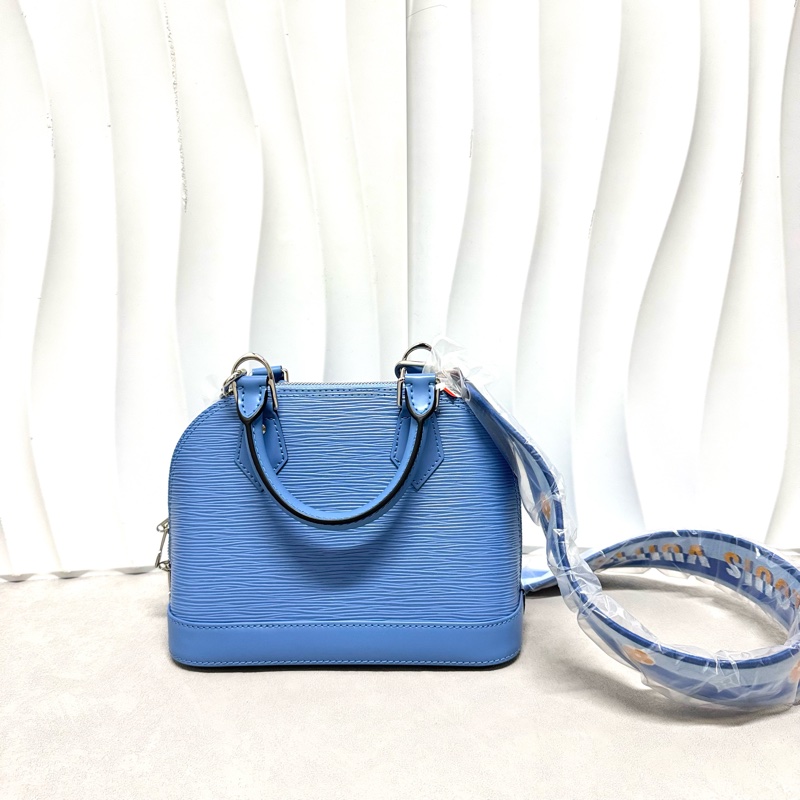 LV / 路易威登 Alma BB 水波紋 牛皮 藍色貝殼包-6