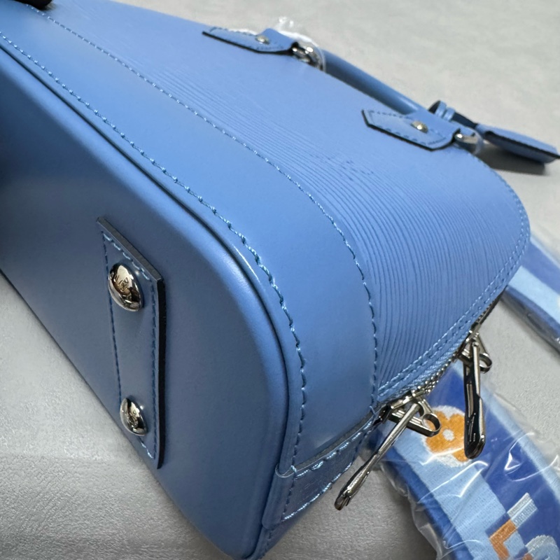 LV / 路易威登 Alma BB 水波紋 牛皮 藍色貝殼包-8