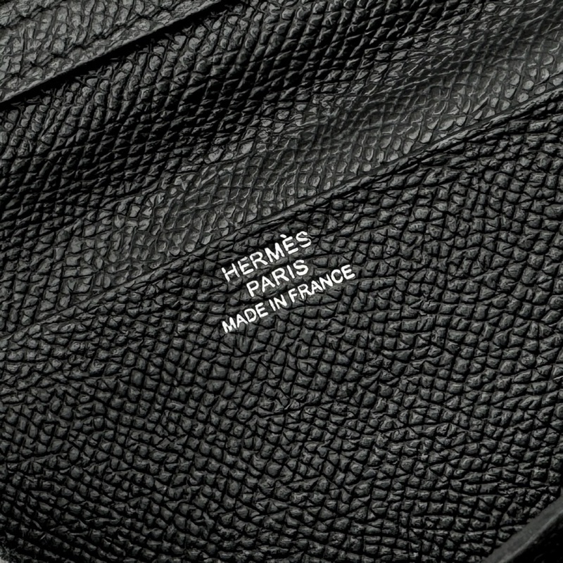 「JL精品代購」 9新 Hermes 愛馬仕bearn黑銀長夾-8