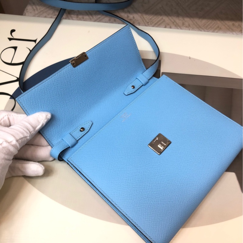 Hermes 糖果蓝7N色Clic16 斜挎包D刻-6