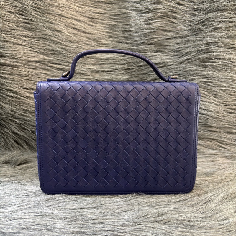 BOTTEGA VENETA BV 522922 閃電藍色 編織 霧黑鍊 手提包 肩背包 斜背包 學院包 相機包-3