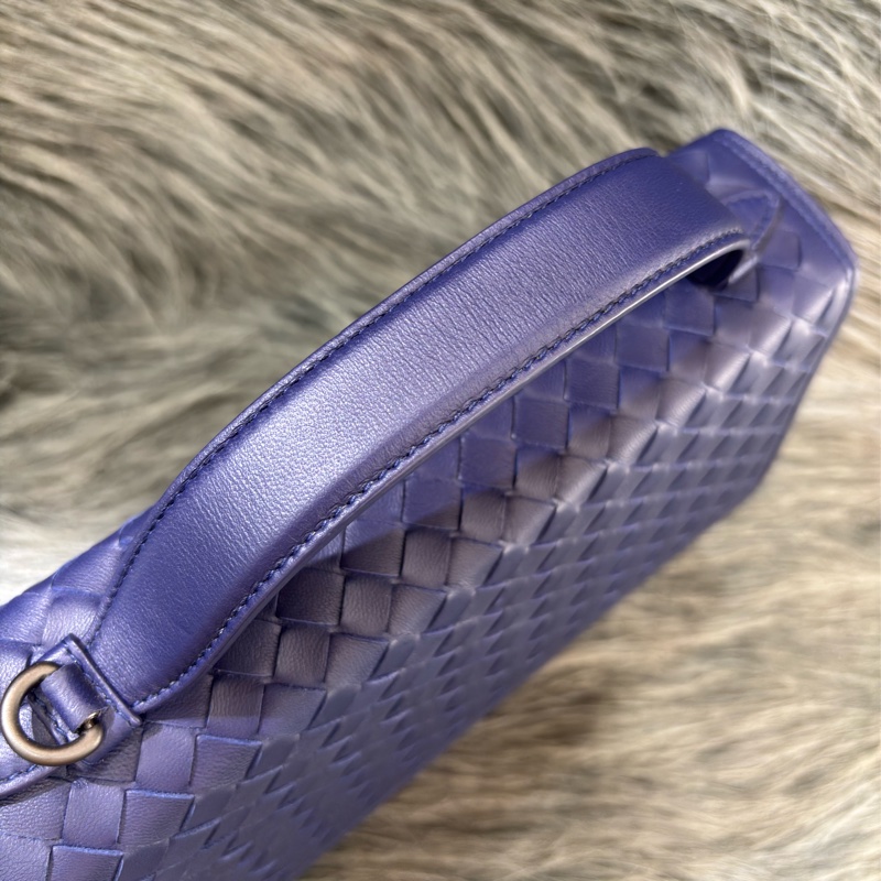 BOTTEGA VENETA BV 522922 閃電藍色 編織 霧黑鍊 手提包 肩背包 斜背包 學院包 相機包-5