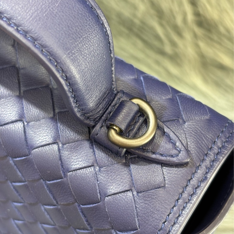 BOTTEGA VENETA BV 522922 閃電藍色 編織 霧黑鍊 手提包 肩背包 斜背包 學院包 相機包-7