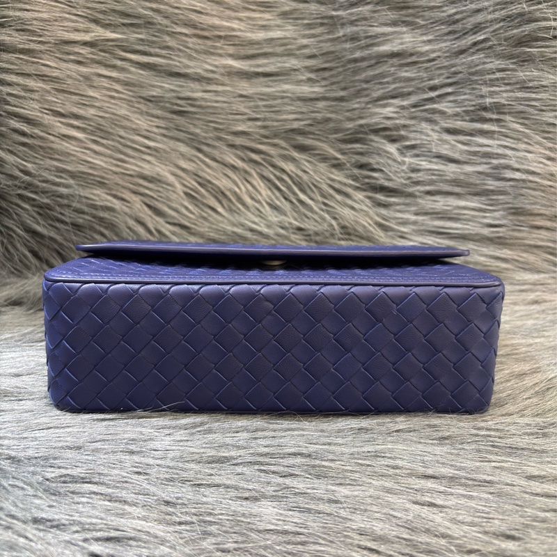 BOTTEGA VENETA BV 522922 閃電藍色 編織 霧黑鍊 手提包 肩背包 斜背包 學院包 相機包-8