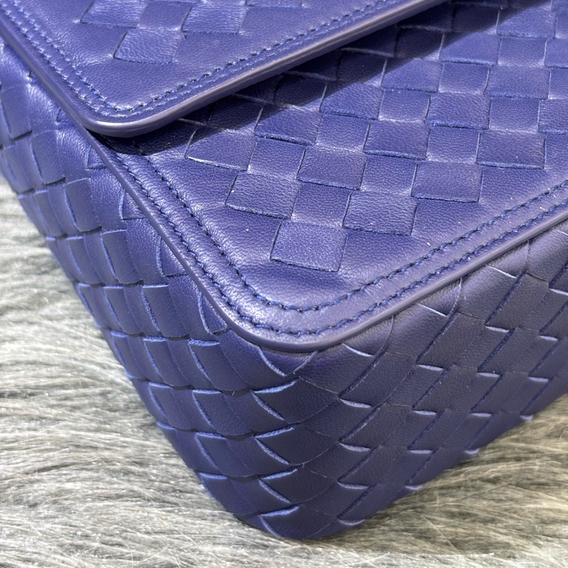 BOTTEGA VENETA BV 522922 閃電藍色 編織 霧黑鍊 手提包 肩背包 斜背包 學院包 相機包-10