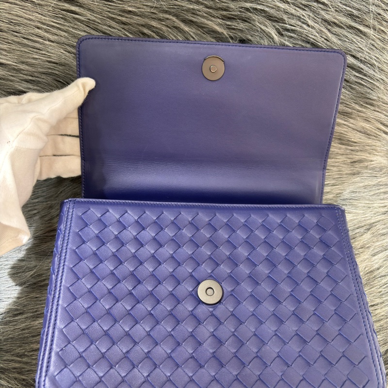 BOTTEGA VENETA BV 522922 閃電藍色 編織 霧黑鍊 手提包 肩背包 斜背包 學院包 相機包-14