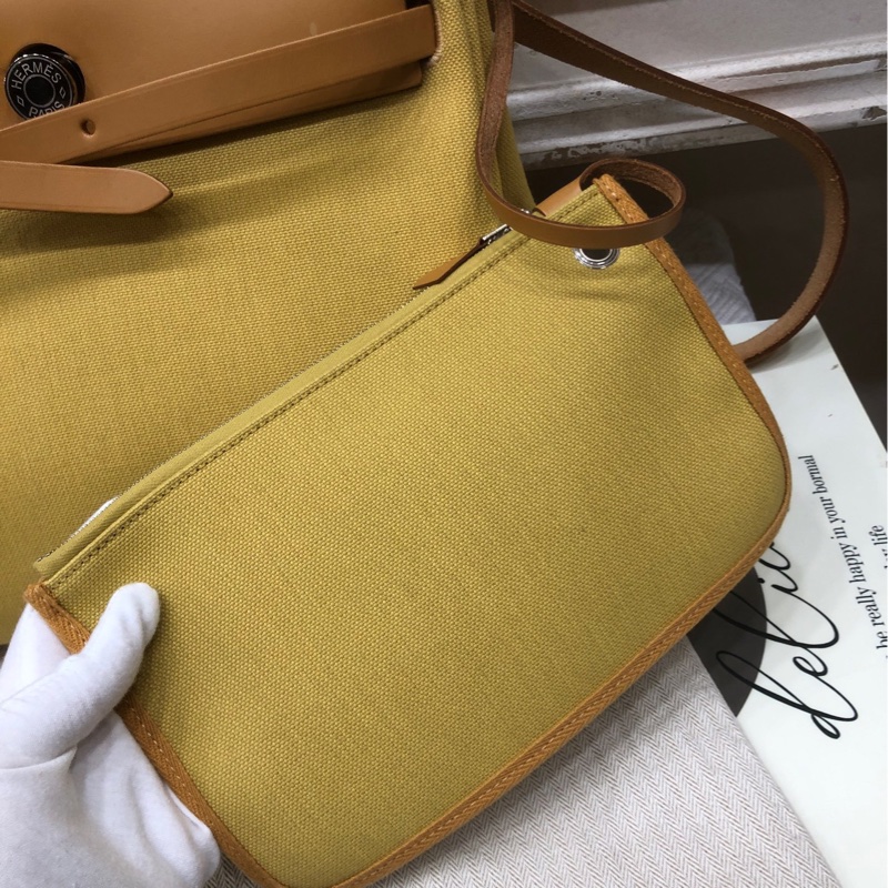 Hermes姜黄色银扣Herbag31内缝 有锁具 D刻-2