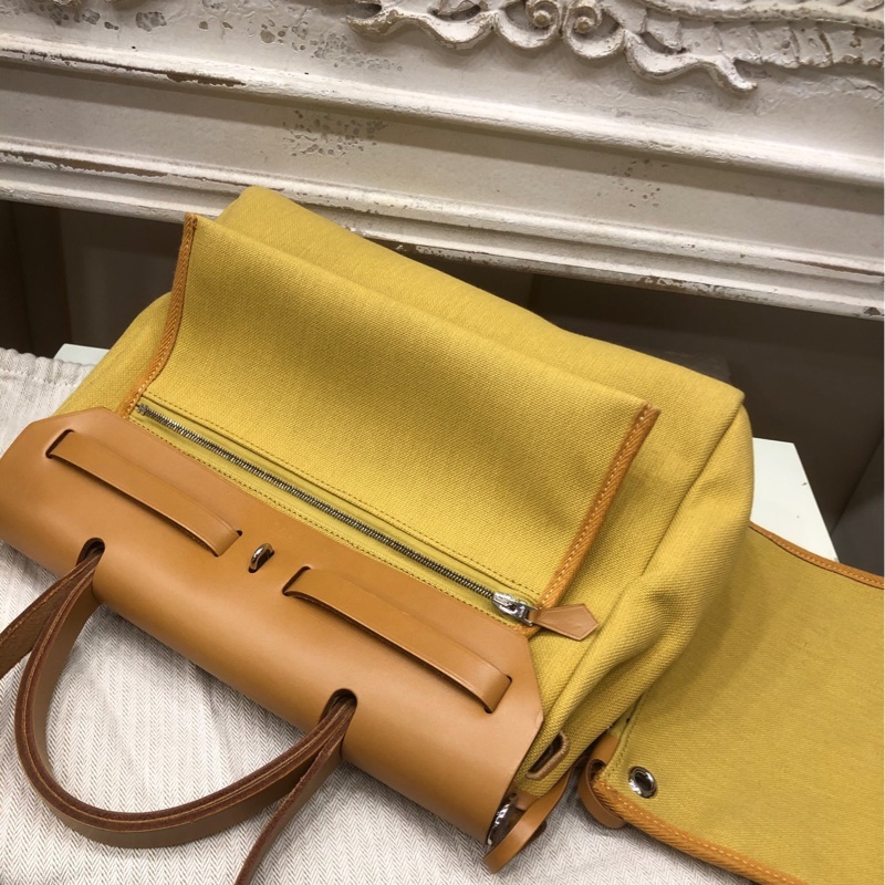 Hermes姜黄色银扣Herbag31内缝 有锁具 D刻-5