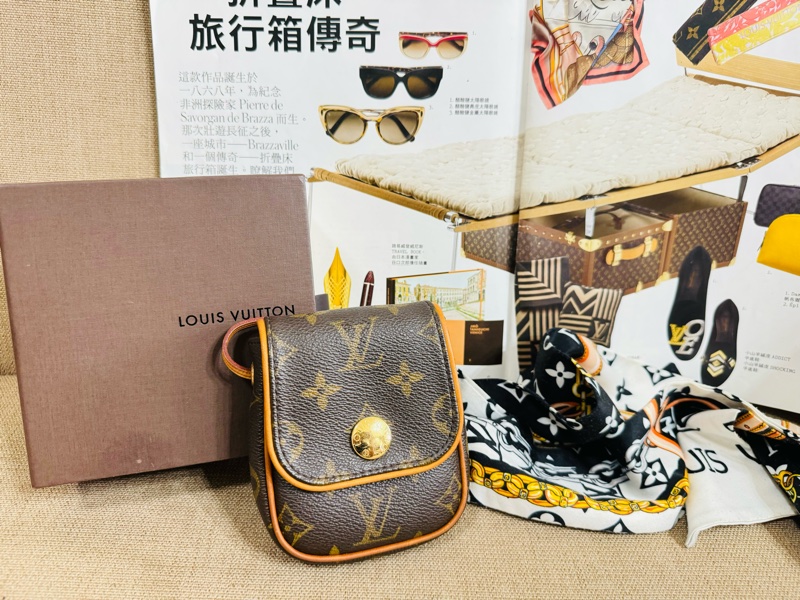 售二手 真品 LVM60018 vintage 老花迷你 豆豆包 口紅包 小包 斜背包-0