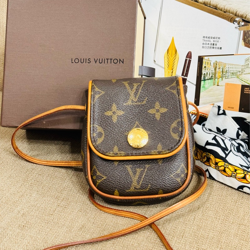 售二手 真品 LVM60018 vintage 老花迷你 豆豆包 口紅包 小包 斜背包-29
