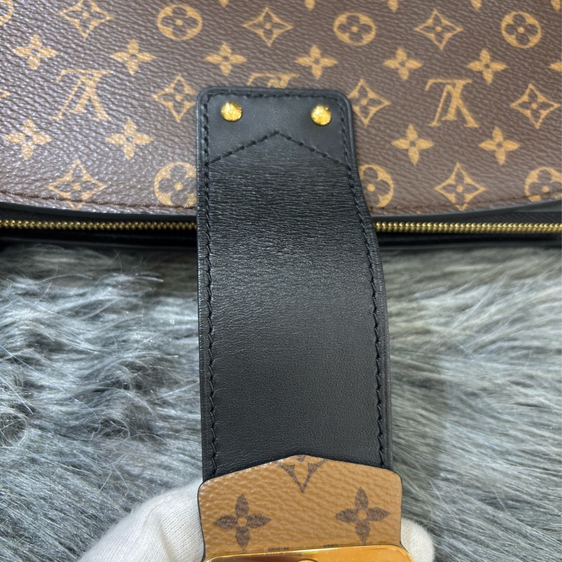 LV M43596 TRUNK CLUTCH 原花老花字紋雙色 海鷗 金鍊金釦 小箱子軟箱包箱子包斜背包肩背包手拿包-14