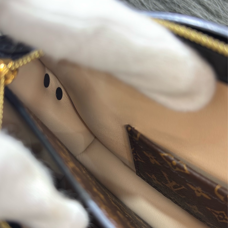 LV M43596 TRUNK CLUTCH 原花老花字紋雙色 海鷗 金鍊金釦 小箱子軟箱包箱子包斜背包肩背包手拿包-38