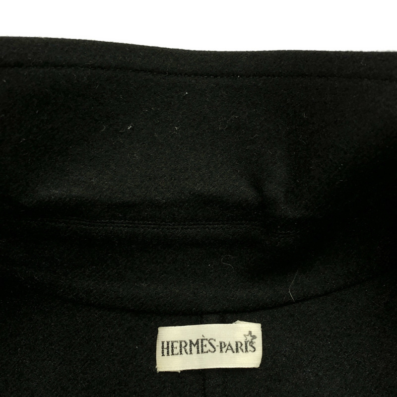 HERMES 羊絨大衣 黑色 二手 女式 夾克 尺寸 40-9