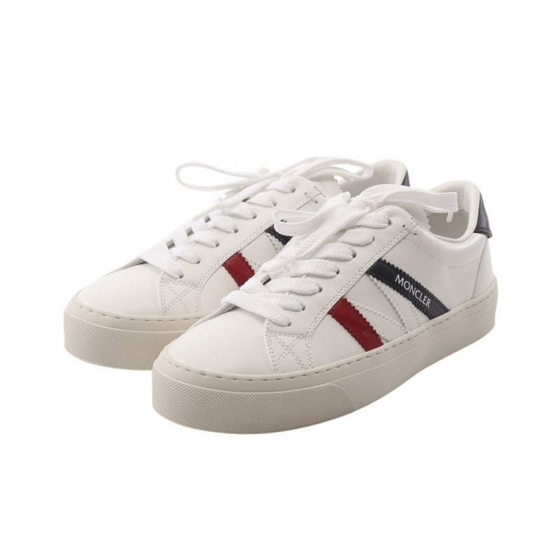 MONCLER MONACO2 運動鞋 4M00160M449600138 皮革白色海軍藍紅色新款女款 #38-0