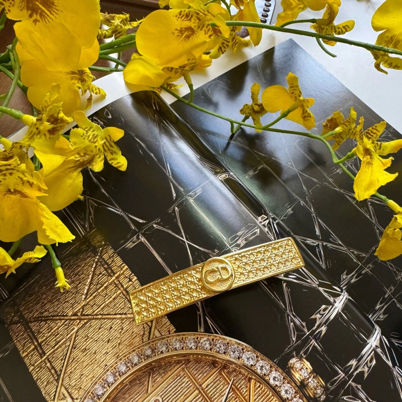 未使用品 90-00年代 Christian Dior Cannage 籐格紋髮夾 Lady Dior-3