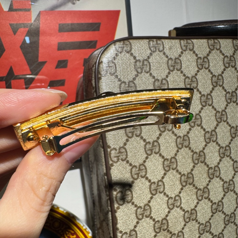 未使用品 90-00年代 Christian Dior Cannage 籐格紋髮夾 Lady Dior-14
