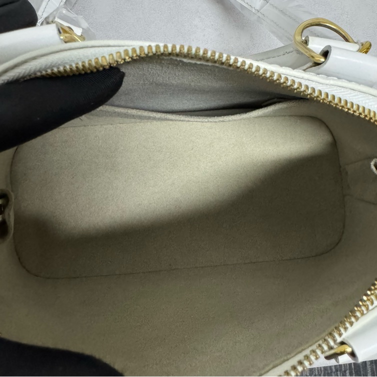 LV / 路易威登 Alma BB 貝殼包,白色水波紋配金色徽章-13