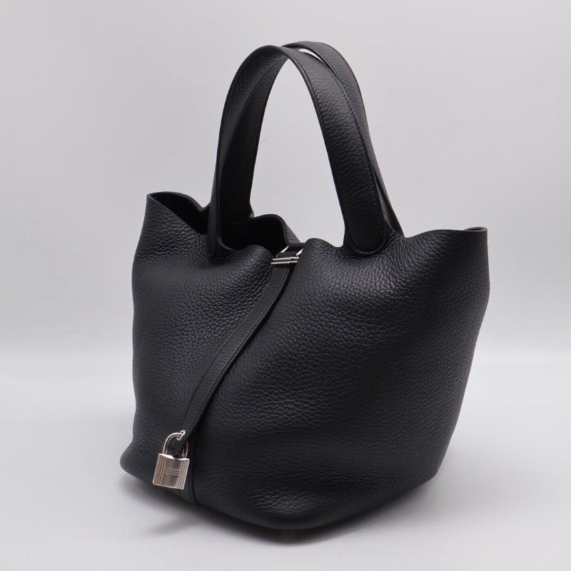 HERMES Picotin 22 - 黑銀-4