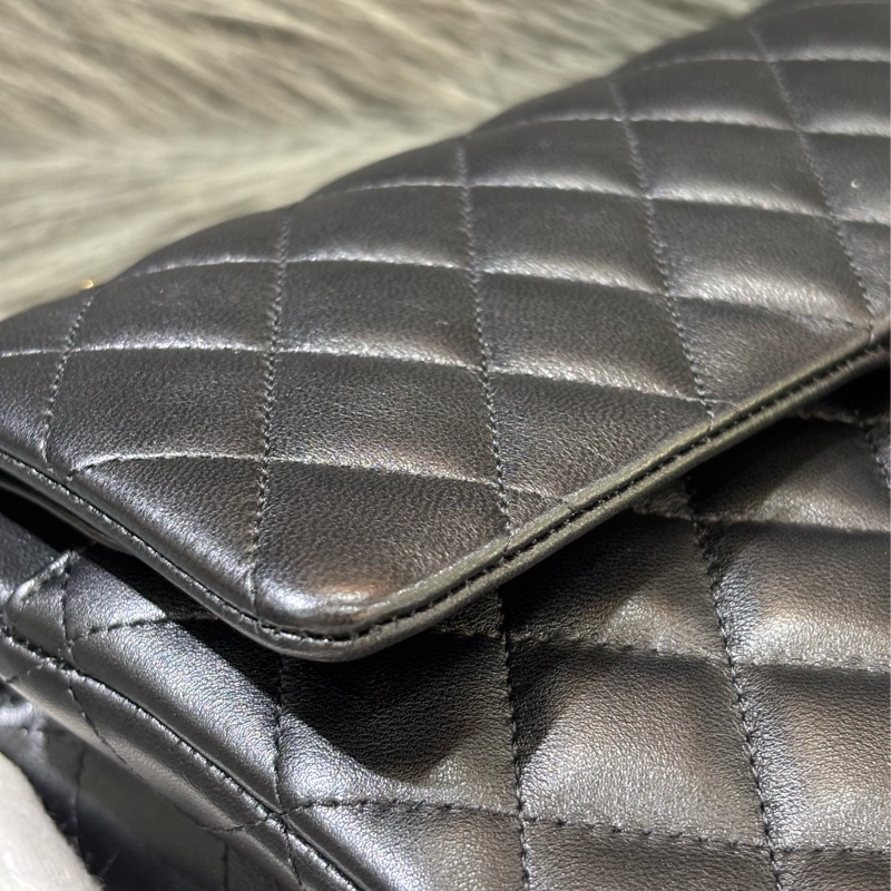 CHANEL A01112 25 COCO CF 黑色羊皮 金鍊 肩背包 口蓋包-52