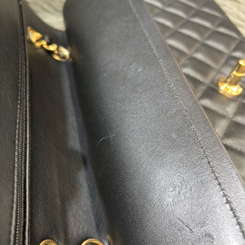 CHANEL A01112 25 COCO CF 黑色羊皮 金鍊 肩背包 口蓋包-56