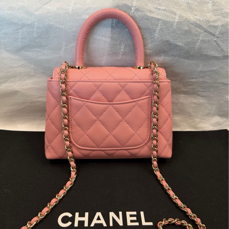 香奈兒 Chanel Coco handle nano 粉色 手袋斜挎包-1