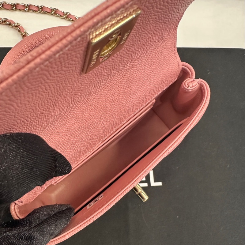 香奈兒 Chanel Coco handle nano 粉色 手袋斜挎包-5