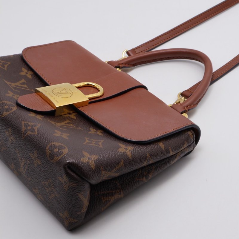 LOUIS VUITTON Locky BB鎖頭包 - 老花拚焦糖棕-3