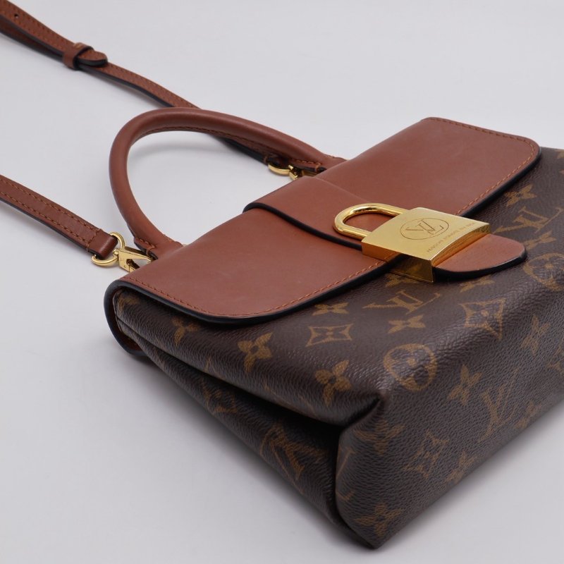 LOUIS VUITTON Locky BB鎖頭包 - 老花拚焦糖棕-4
