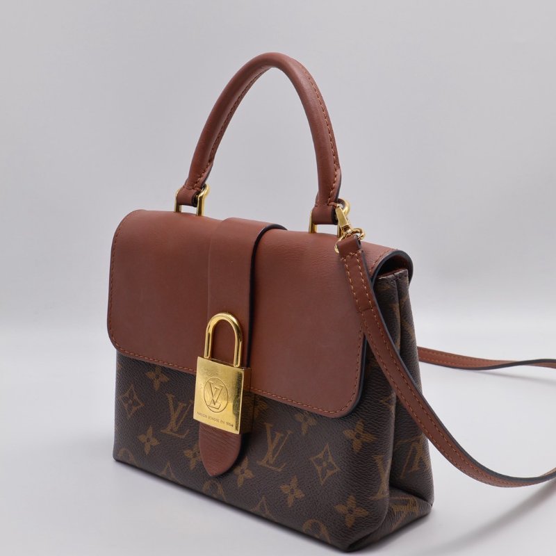 LOUIS VUITTON Locky BB鎖頭包 - 老花拚焦糖棕-7