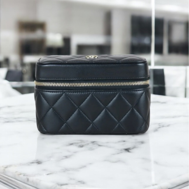 「JL精品代購」98新 Chanel 香奈兒 化妝包/長盒子-0