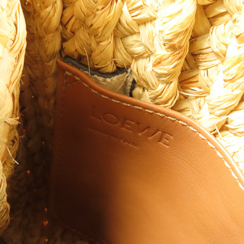 LOEWE Raffia/牛皮皮革Gate Tote Bag金扣手挽肩背兩用袋-9