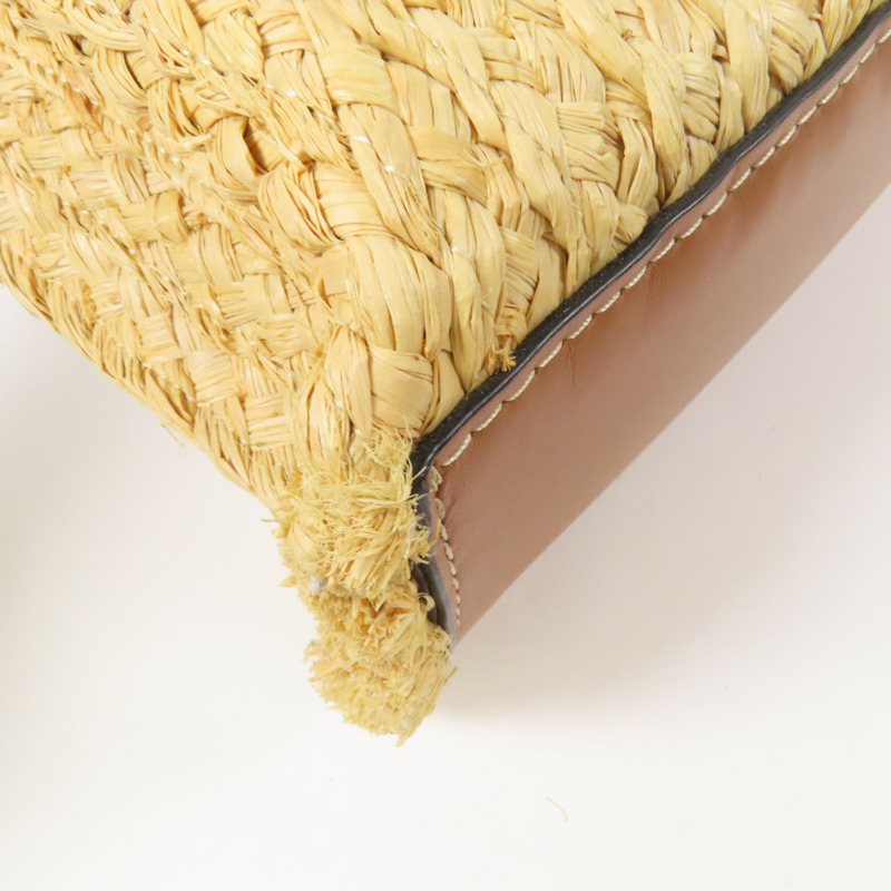 LOEWE Raffia/牛皮皮革Gate Tote Bag金扣手挽肩背兩用袋-11