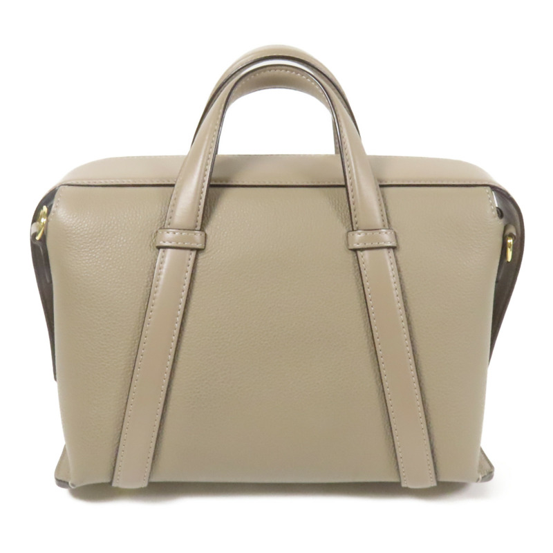 FENDI 牛皮皮革Boston 365金扣手挽肩背兩用袋米-1