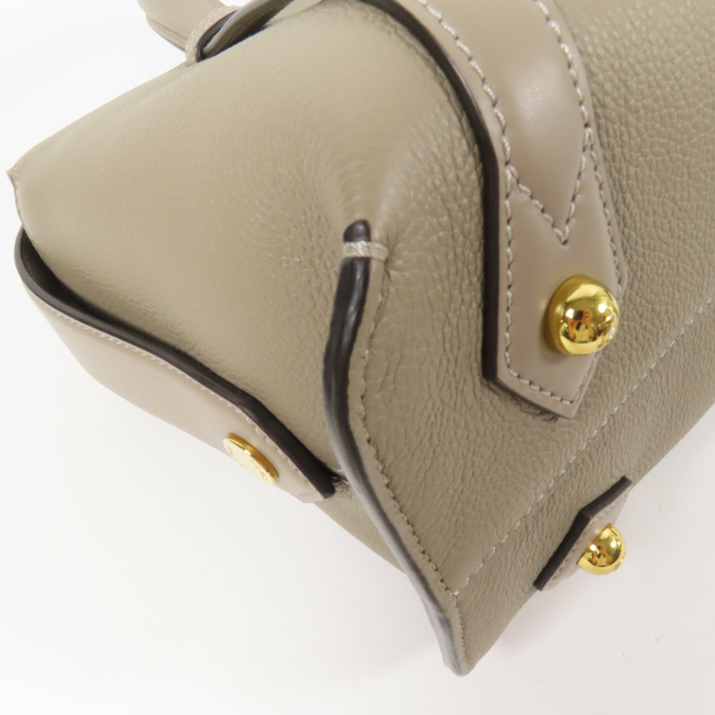 FENDI 牛皮皮革Boston 365金扣手挽肩背兩用袋米-12