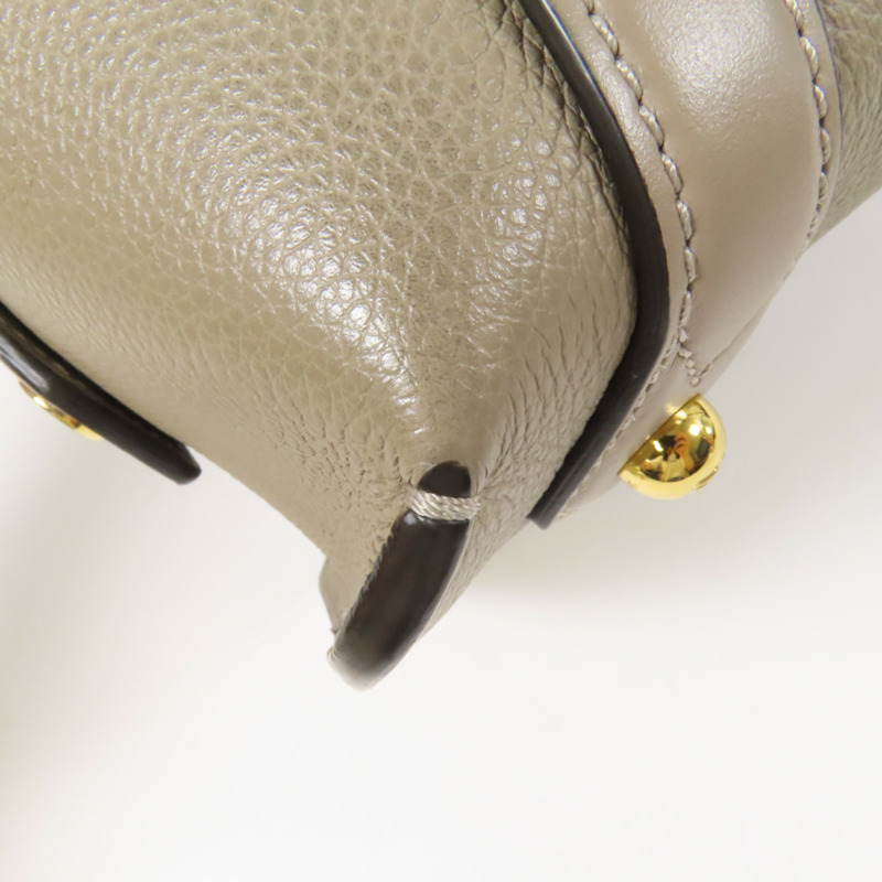 FENDI 牛皮皮革Boston 365金扣手挽肩背兩用袋米-14
