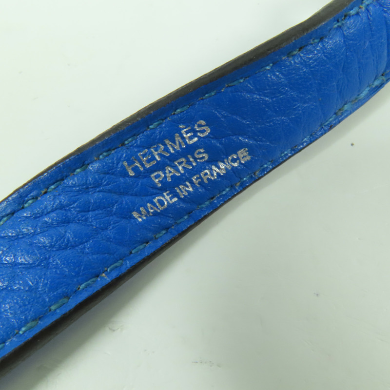 HERMES Clemence皮革Bolide 31銀扣手挽肩背兩用袋/Bleu Zanzibar-8