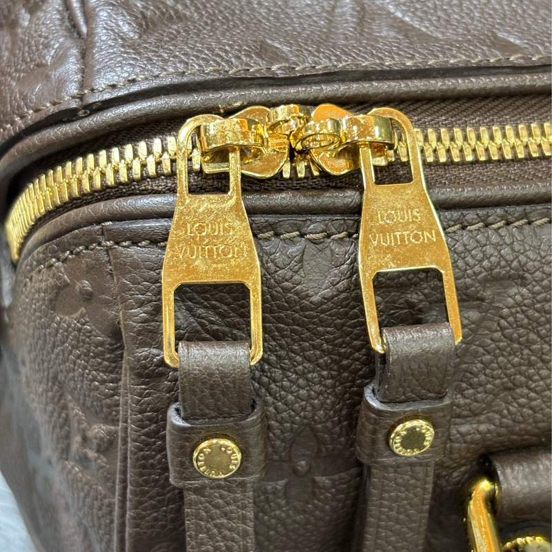 LV M40761 SPEEDY25 咖啡色荔枝皮 原花老花字紋 手提包波士頓包斜背包肩背包 美品-7