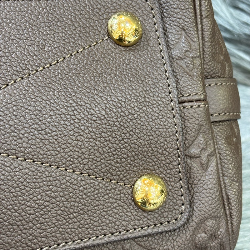 LV M40761 SPEEDY25 咖啡色荔枝皮 原花老花字紋 手提包波士頓包斜背包肩背包 美品-20